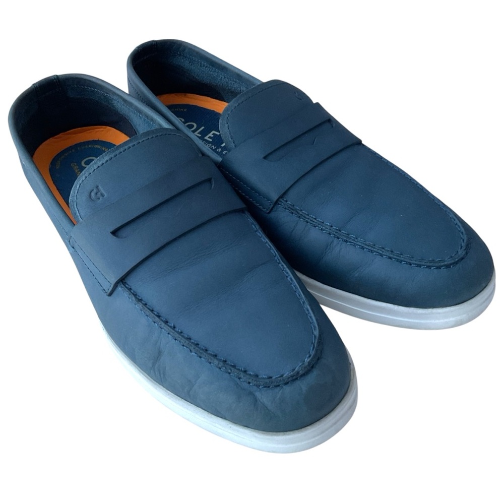 Cole Haan Blue Slip-On Loafers with Minimalist Design